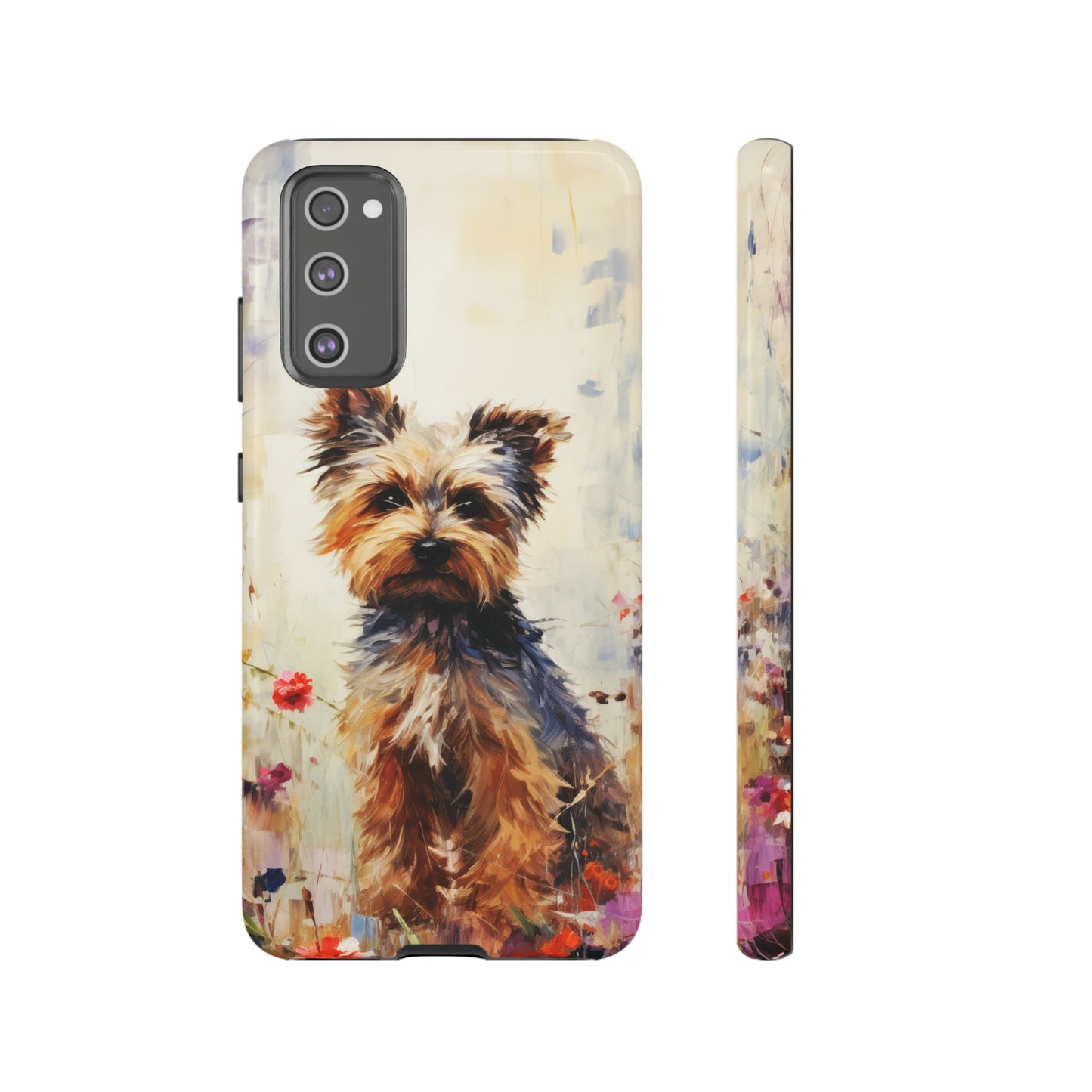 Yorkie in flowers Tough Cases