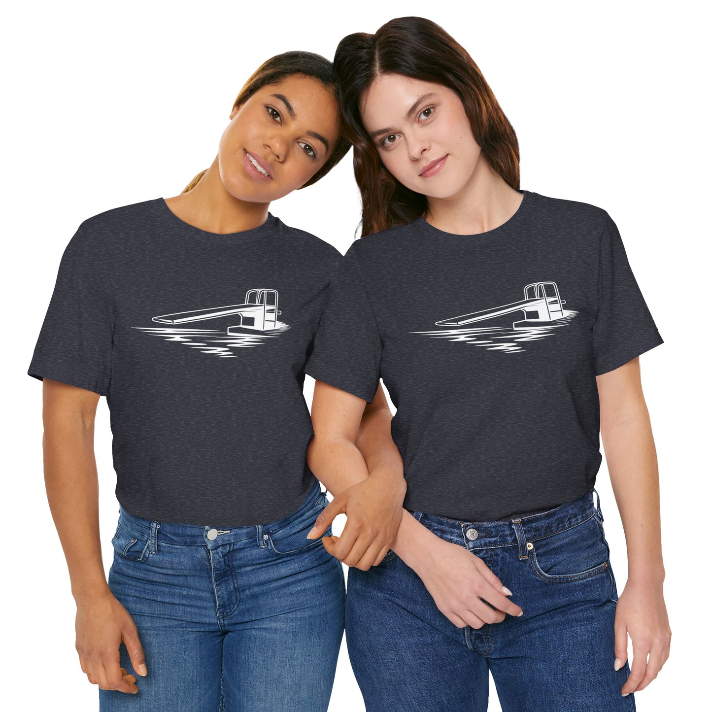 Desert Modern Icons series, Diving board graphic Unisex Jersey Short Sleeve Tee, Vintage Palm Springs