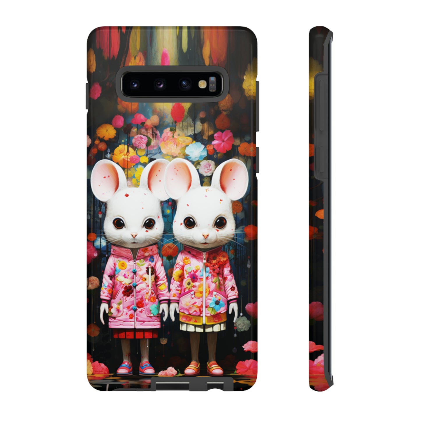 Two mice and flowers Tough Cases