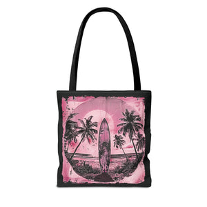 Pink Vintage surfboard Tote Bag (AOP)