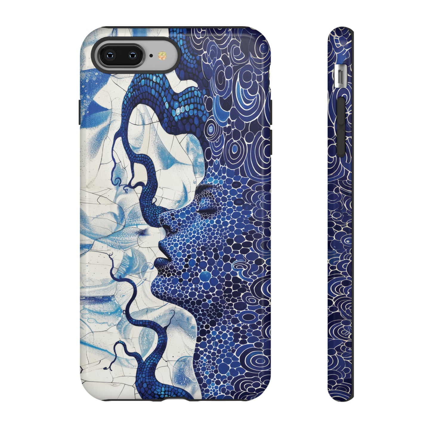 Phone Case, blue woman Artistic design, Tough Case, Colorful whimsical fantasy design, iPhone 15, 14, 13, 12, 11, Samsung, Pixel