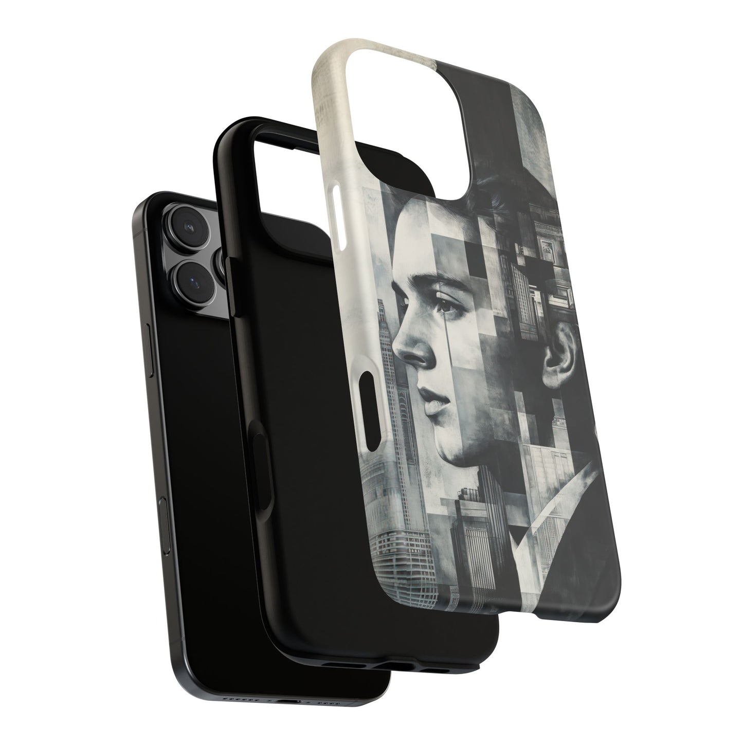 B&W deco Artistic Phone Case - Tough Cases Featuring Abstract Portrait Design