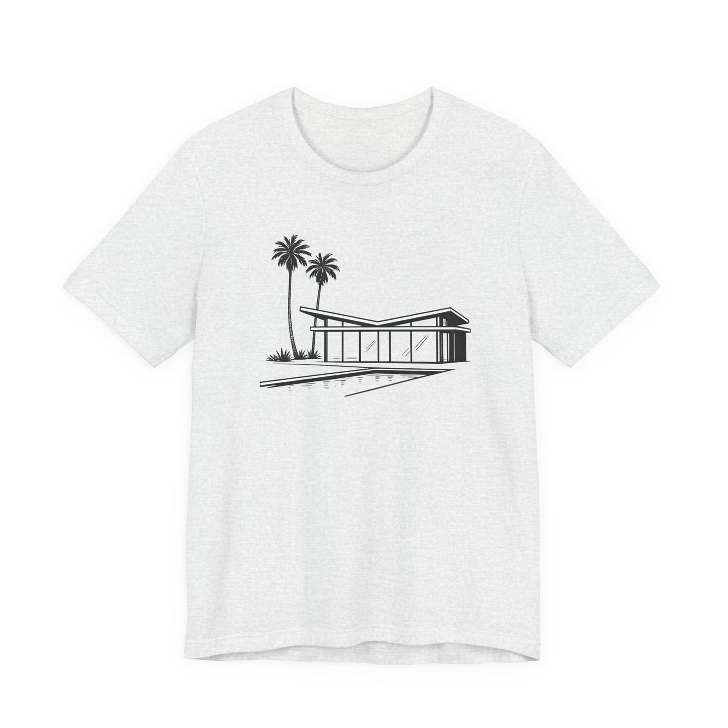 Mid-Century Modern House Tee Mid Century Icons series— Palm Tree Architectural Graphic Shirt, Mid Century modern, Palm Springs