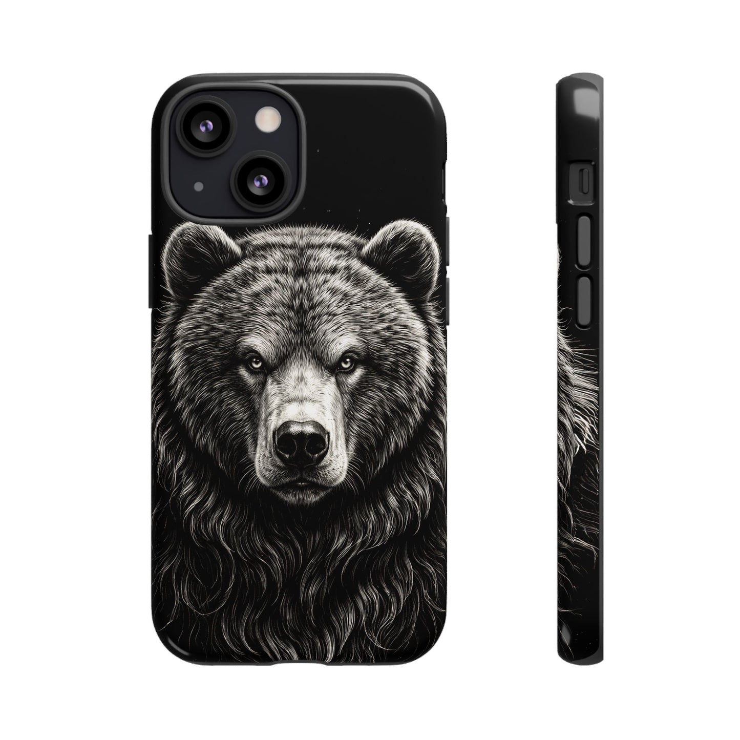 Sketch of a Bear Face Tough Phone Case – Rugged Wild Bear Phone Cover