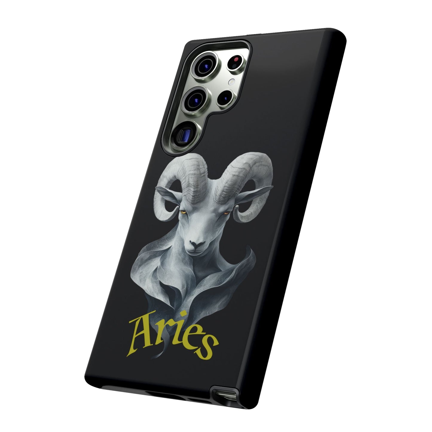 Aries Tough Phone Cases, Artistic Zodiac Phone Cases, premium-quality cases for iPhone, Samsung Galaxy, and Google Pixel devices