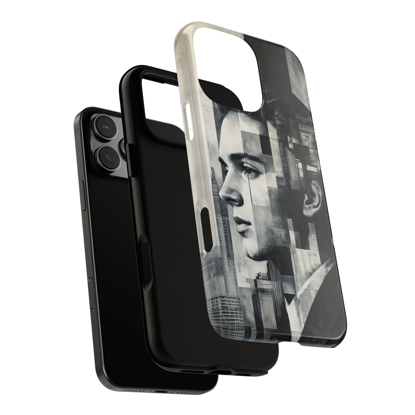 B&W deco Artistic Phone Case - Tough Cases Featuring Abstract Portrait Design