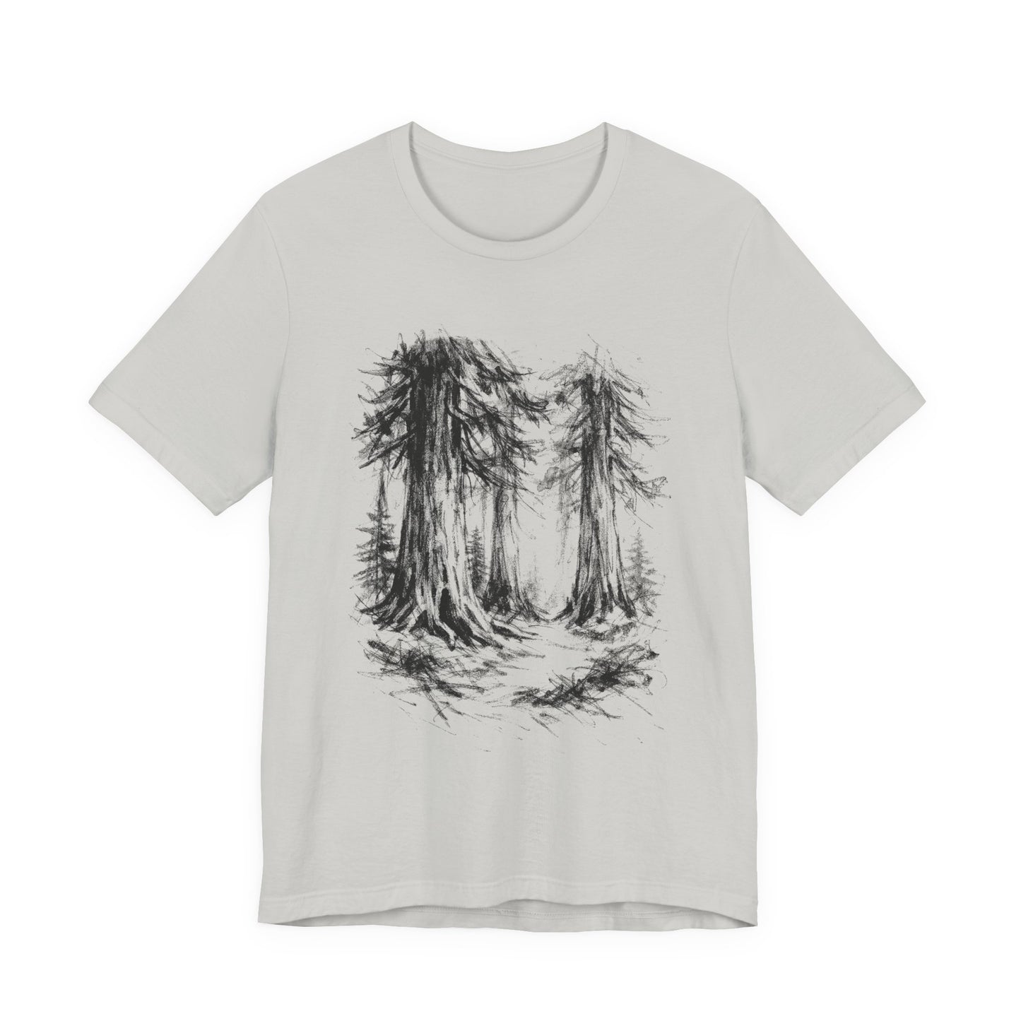 Forest Sketch Tee — Hand-Drawn Redwoods Graphic T-Shirt