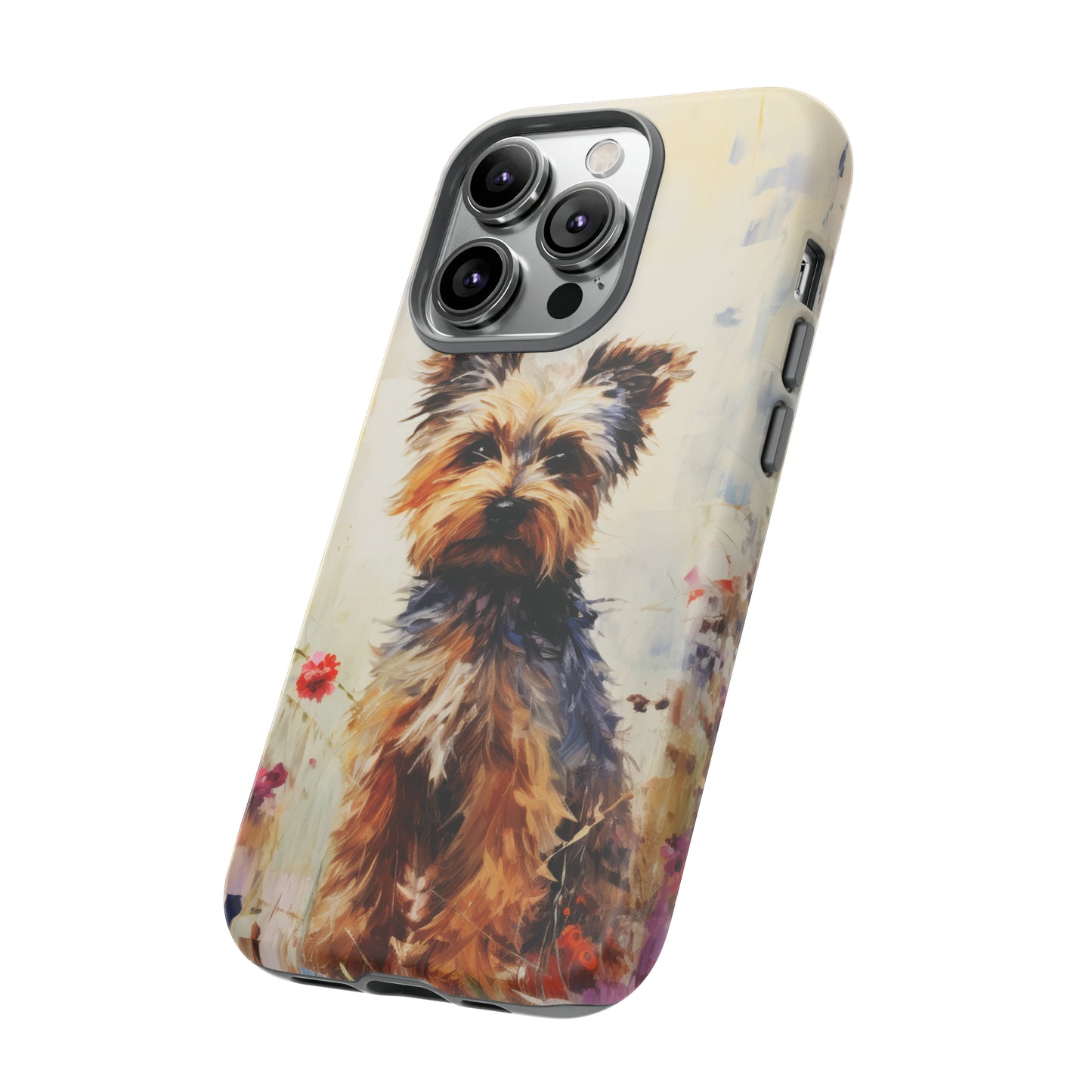 Yorkie in flowers Tough Cases