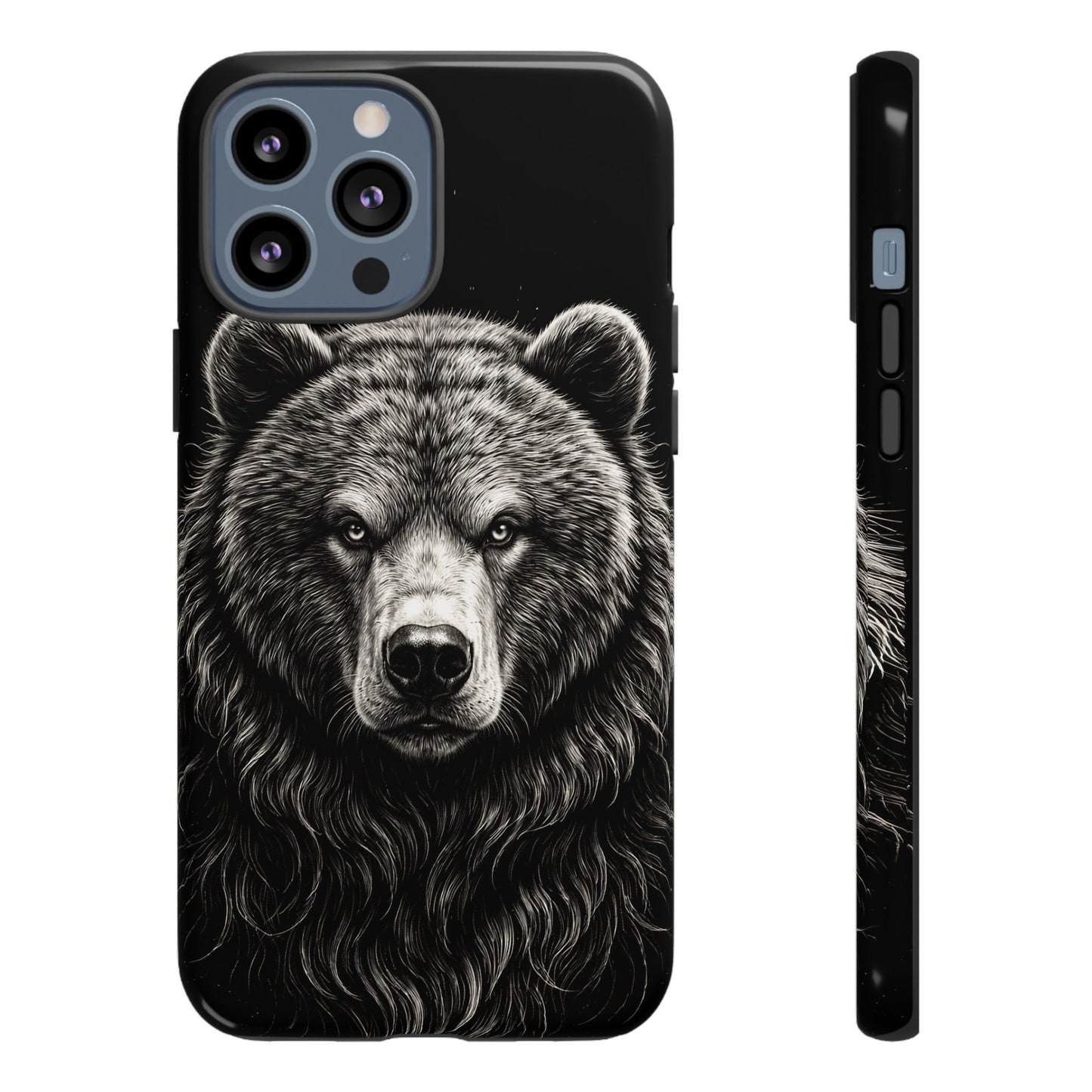 Sketch of a Bear Face Tough Phone Case – Rugged Wild Bear Phone Cover