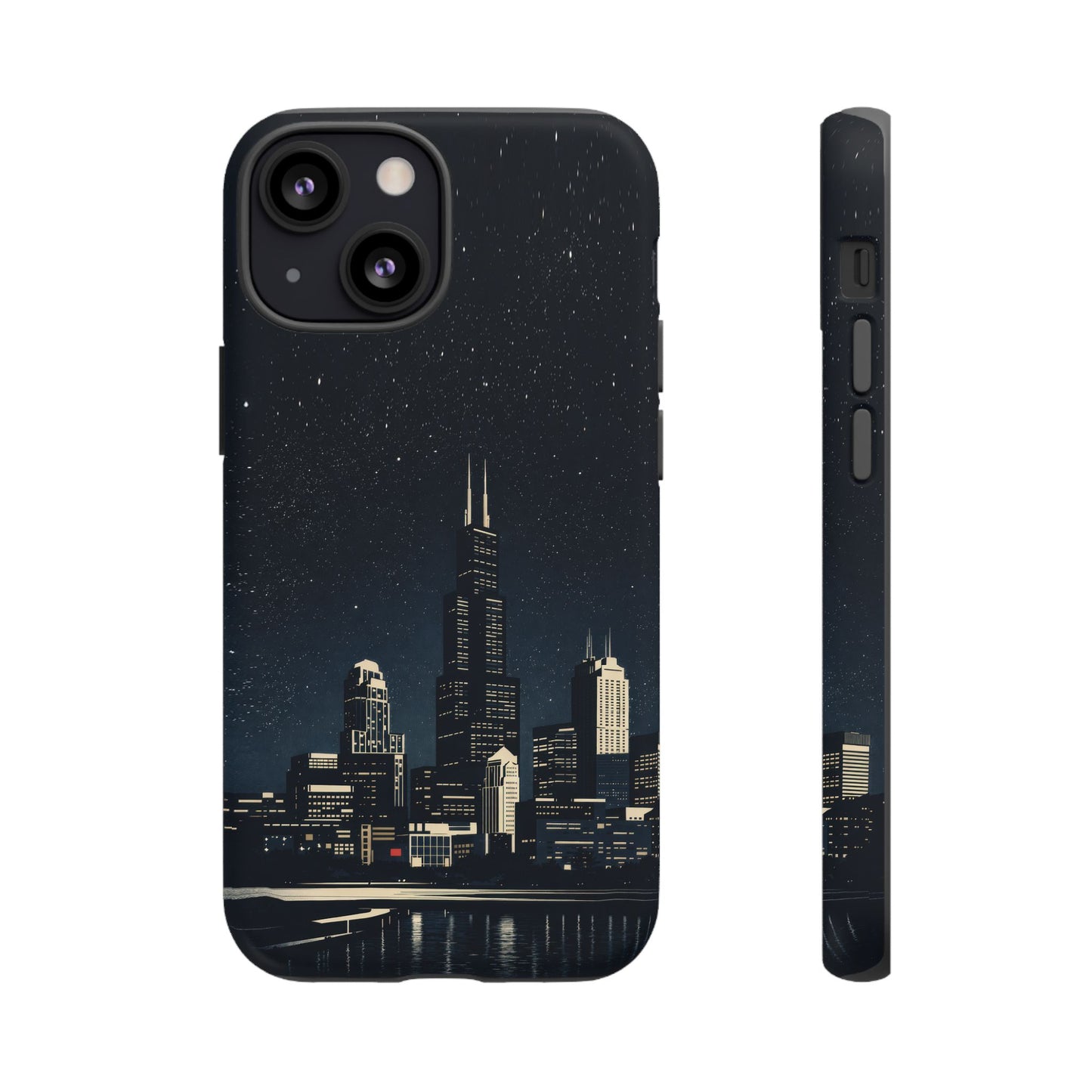 Chicago City Skyline Tough Phone Case – Nighttime Chicago Skyscraper Design