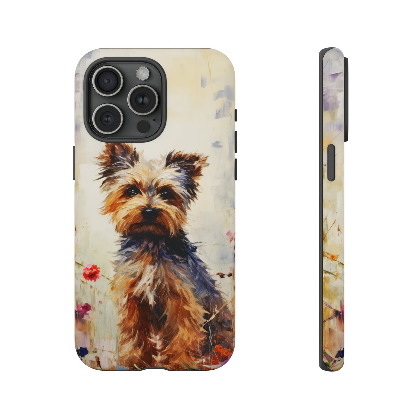 Yorkie in flowers Tough Cases