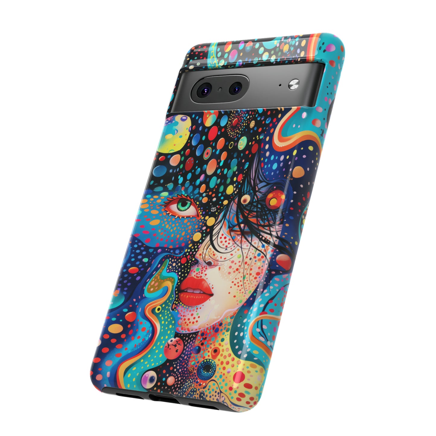 Phone Case, dream in color, Artistic design, Tough Case, Colorful whimsical flower design, iPhone 15, 14, 13, 12, 11, Samsung, Pixel