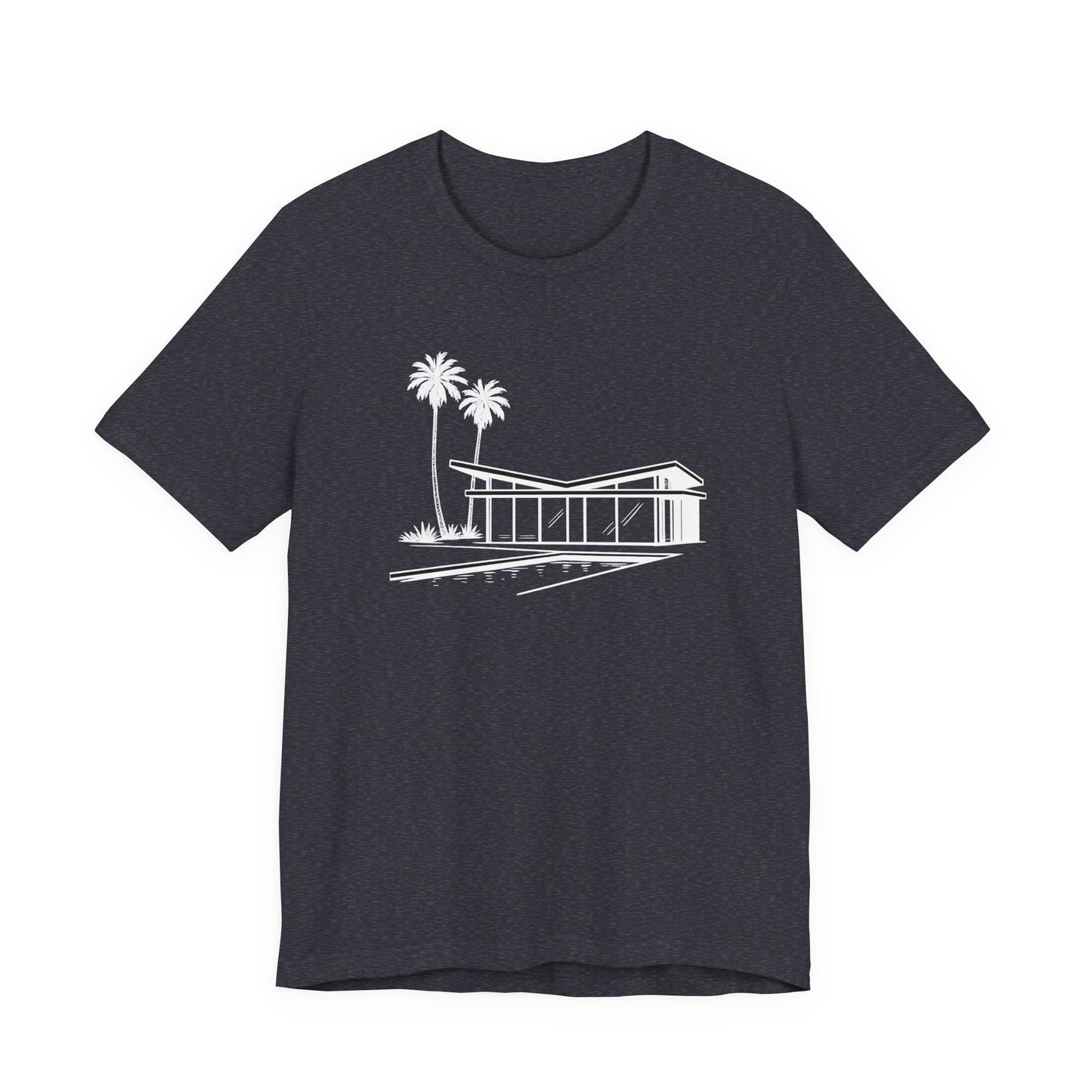 Mid-Century Modern House Tee Mid Century Icons series— Palm Tree Architectural Graphic Shirt, Mid Century modern, Palm Springs