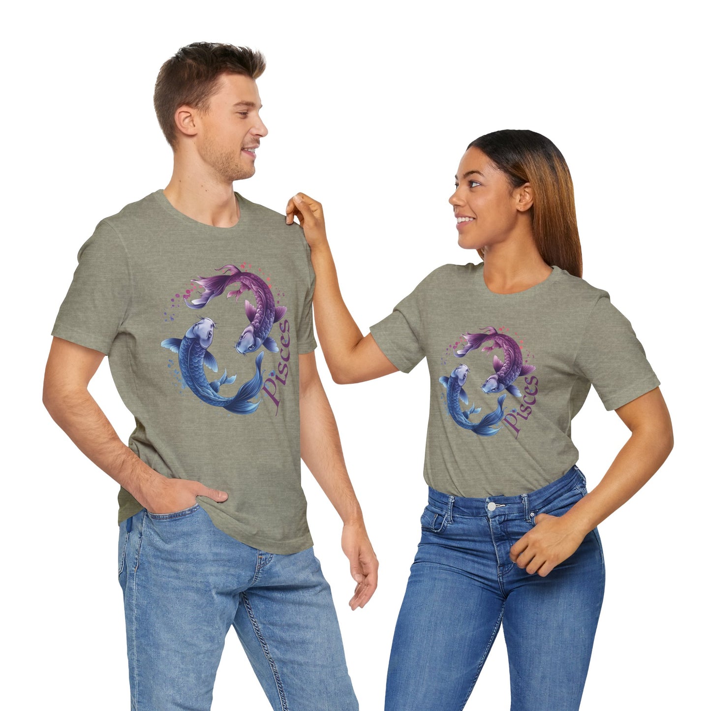 Pisces Artistic Zodiac Unisex Tee, Jersey Short Sleeve Tee, Your Perfect Everyday Favorite