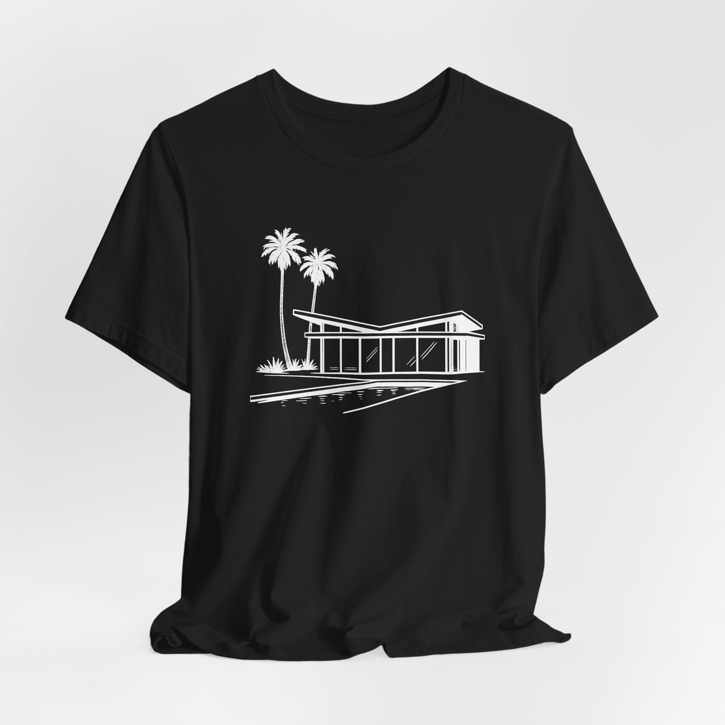 Mid-Century Modern House Tee Mid Century Icons series— Palm Tree Architectural Graphic Shirt, Mid Century modern, Palm Springs