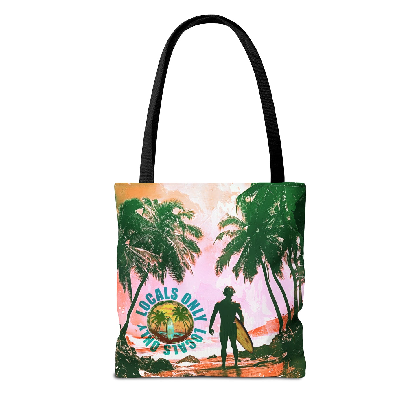 Locals only beach scene Tote Bag (AOP)