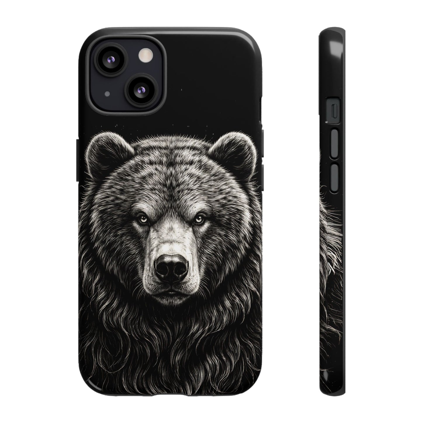 Sketch of a Bear Face Tough Phone Case – Rugged Wild Bear Phone Cover