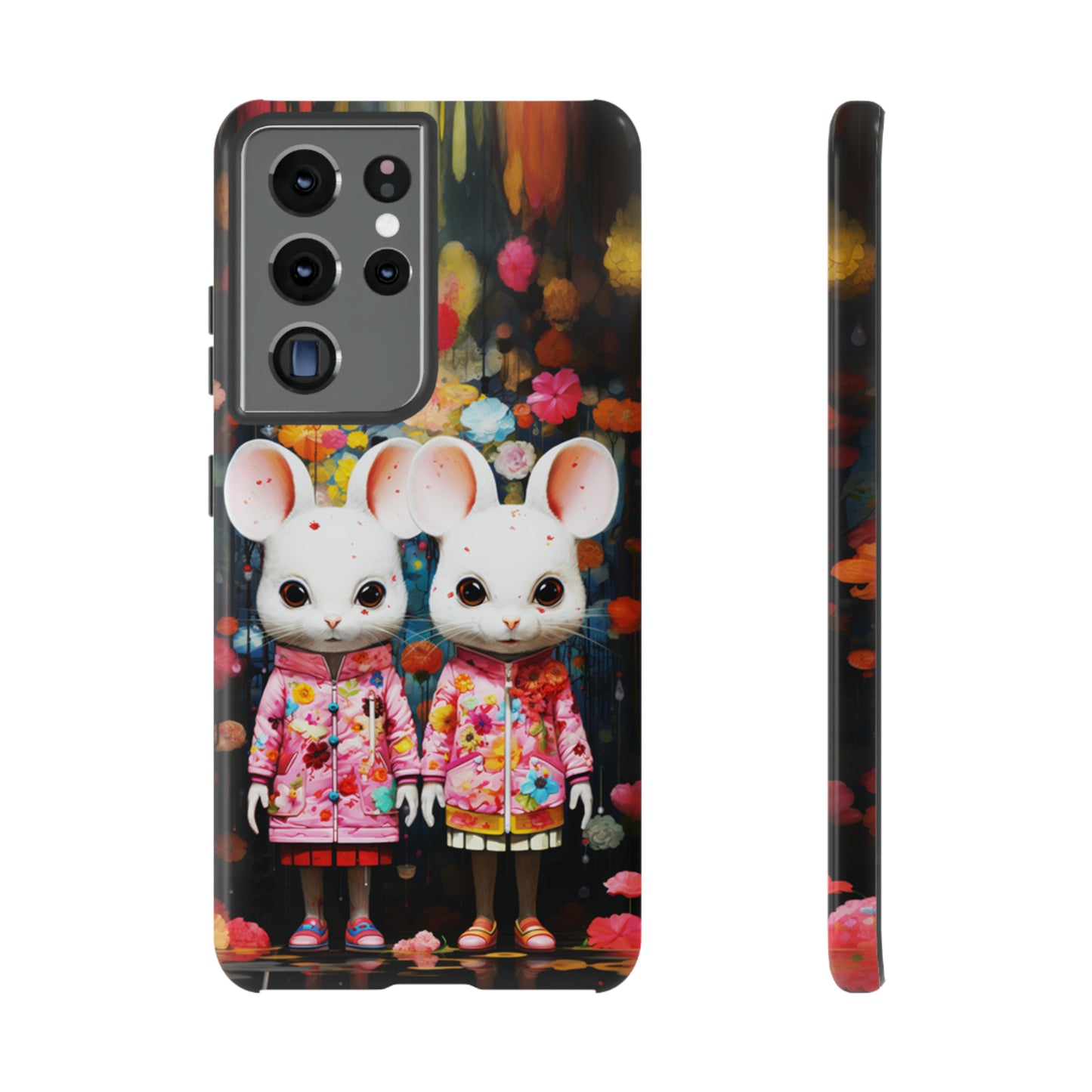 Two mice and flowers Tough Cases