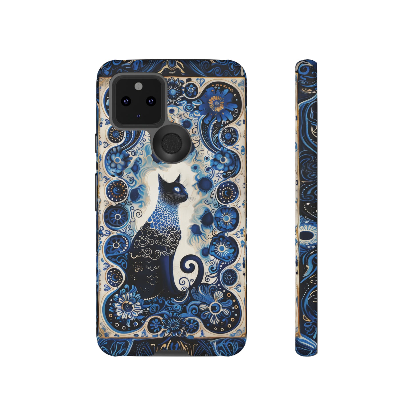 Black cat in frame Tough Cases