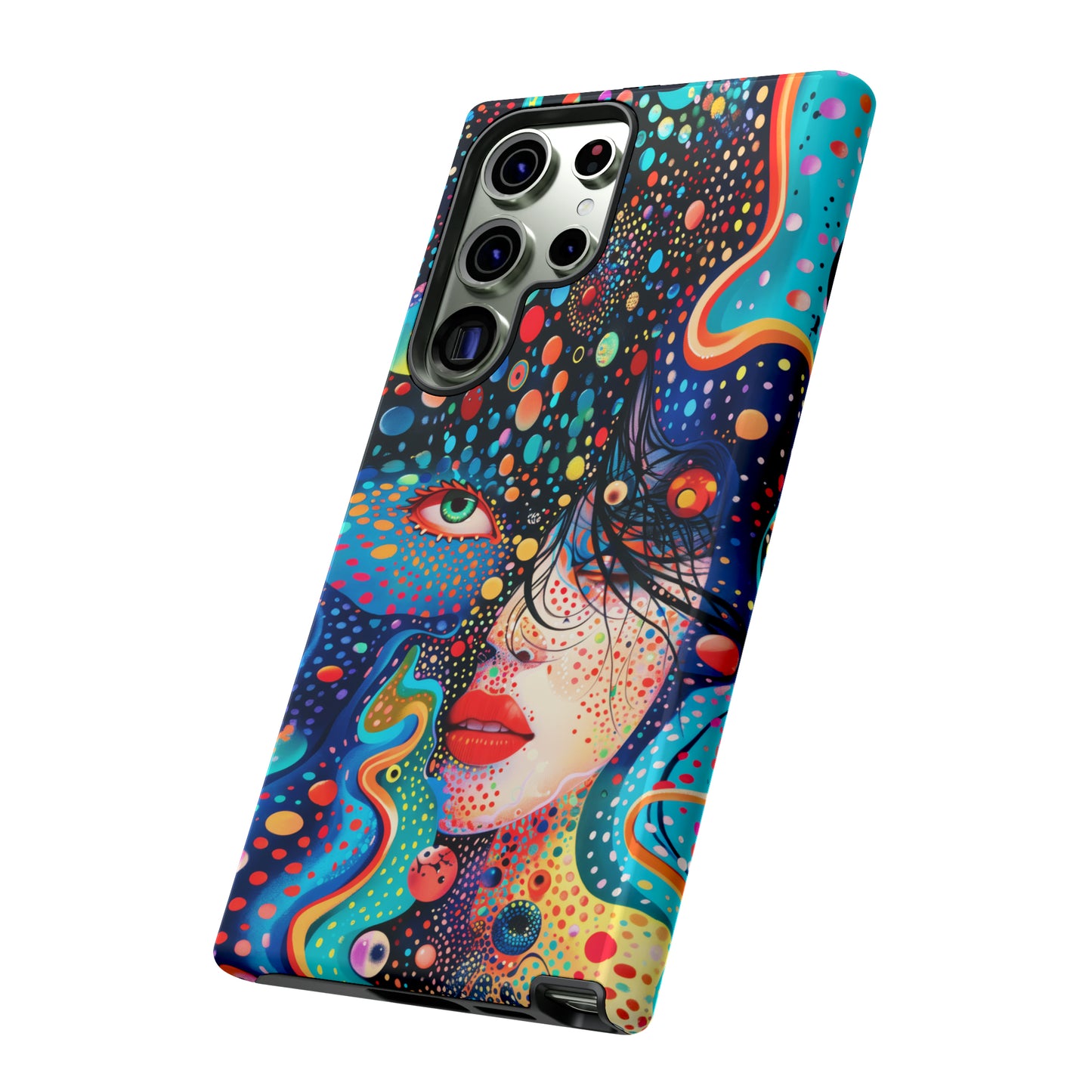 Phone Case, dream in color, Artistic design, Tough Case, Colorful whimsical flower design, iPhone 15, 14, 13, 12, 11, Samsung, Pixel