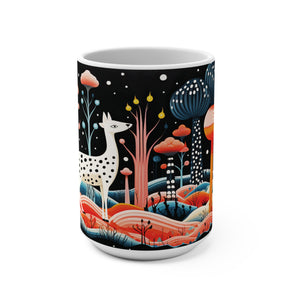 Mug 15oz Two Spotted Deer in the forest