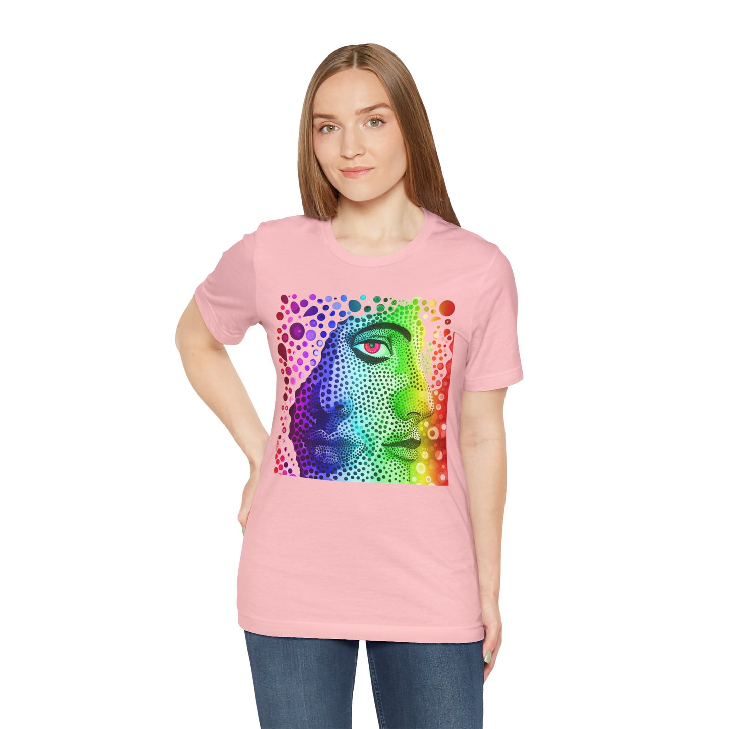 Two faced rainbow Unisex Jersey Short Sleeve Tee