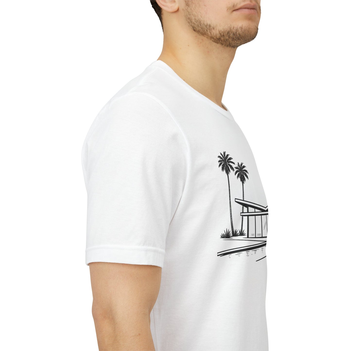 Mid-Century Modern House Tee Mid Century Icons series— Palm Tree Architectural Graphic Shirt, Mid Century modern, Palm Springs