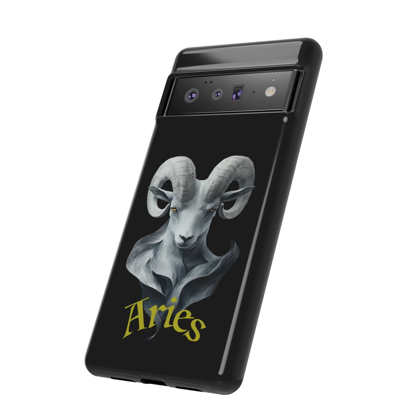 Aries Tough Phone Cases, Artistic Zodiac Phone Cases, premium-quality cases for iPhone, Samsung Galaxy, and Google Pixel devices