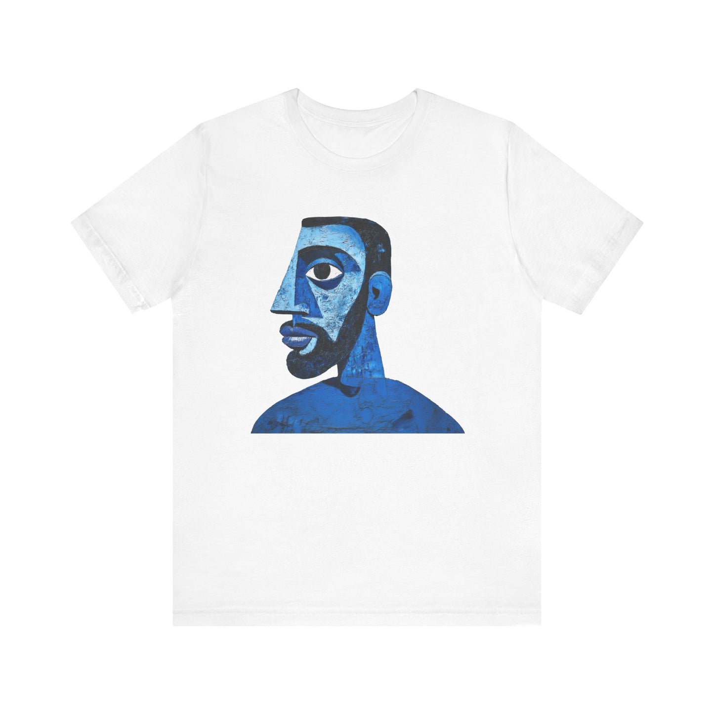 Abstract Artistic Blue Portrait Unisex Jersey Tee