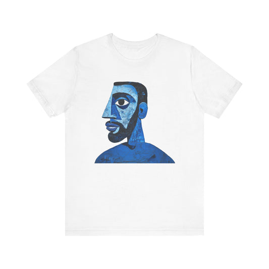 Abstract Artistic Blue Portrait Unisex Jersey Tee
