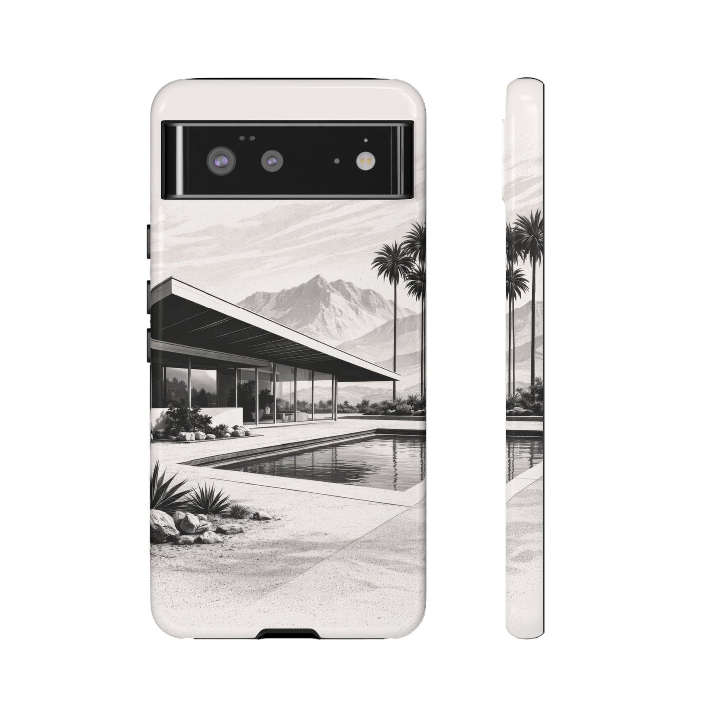 Mid-Century Palm Springs Phone Case – Retro Modern Desert House Design