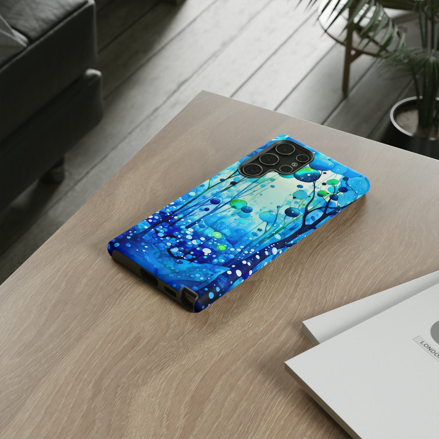 Blue fantasy forest Tough Cases
