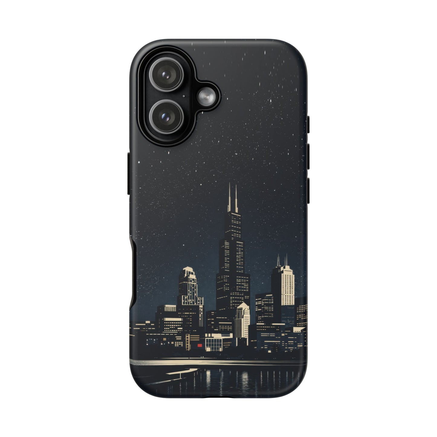Chicago City Skyline Tough Phone Case – Nighttime Chicago Skyscraper Design