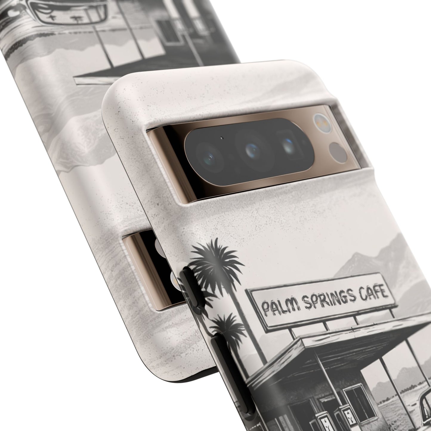 Vintage Palm Springs Cafe Phone Case – Retro Convertible Roadtrip Design