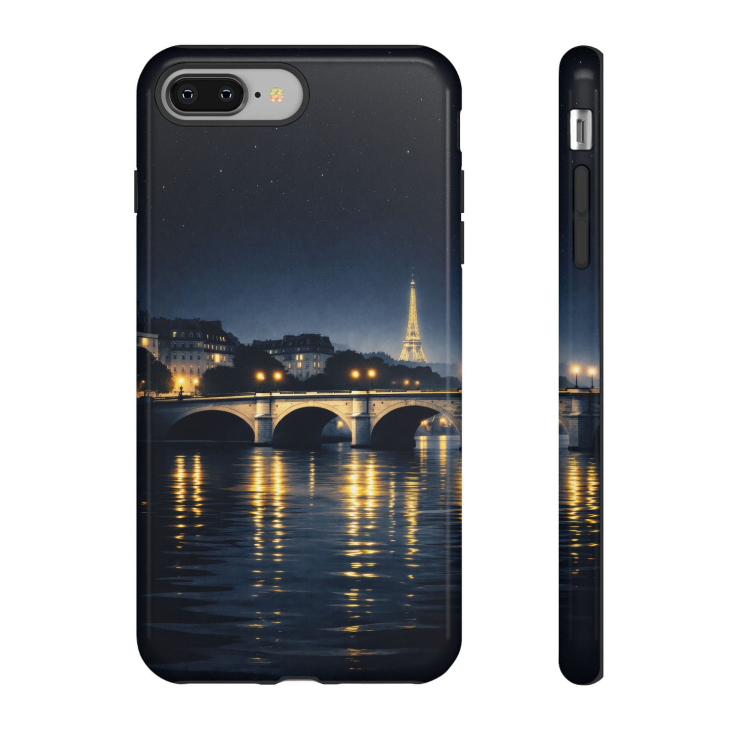 Paris Night Skyline Tough Phone Case — Eiffel Tower Reflections