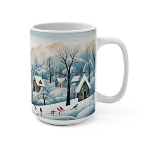 Birds in Winter Wonderland Mug 15oz