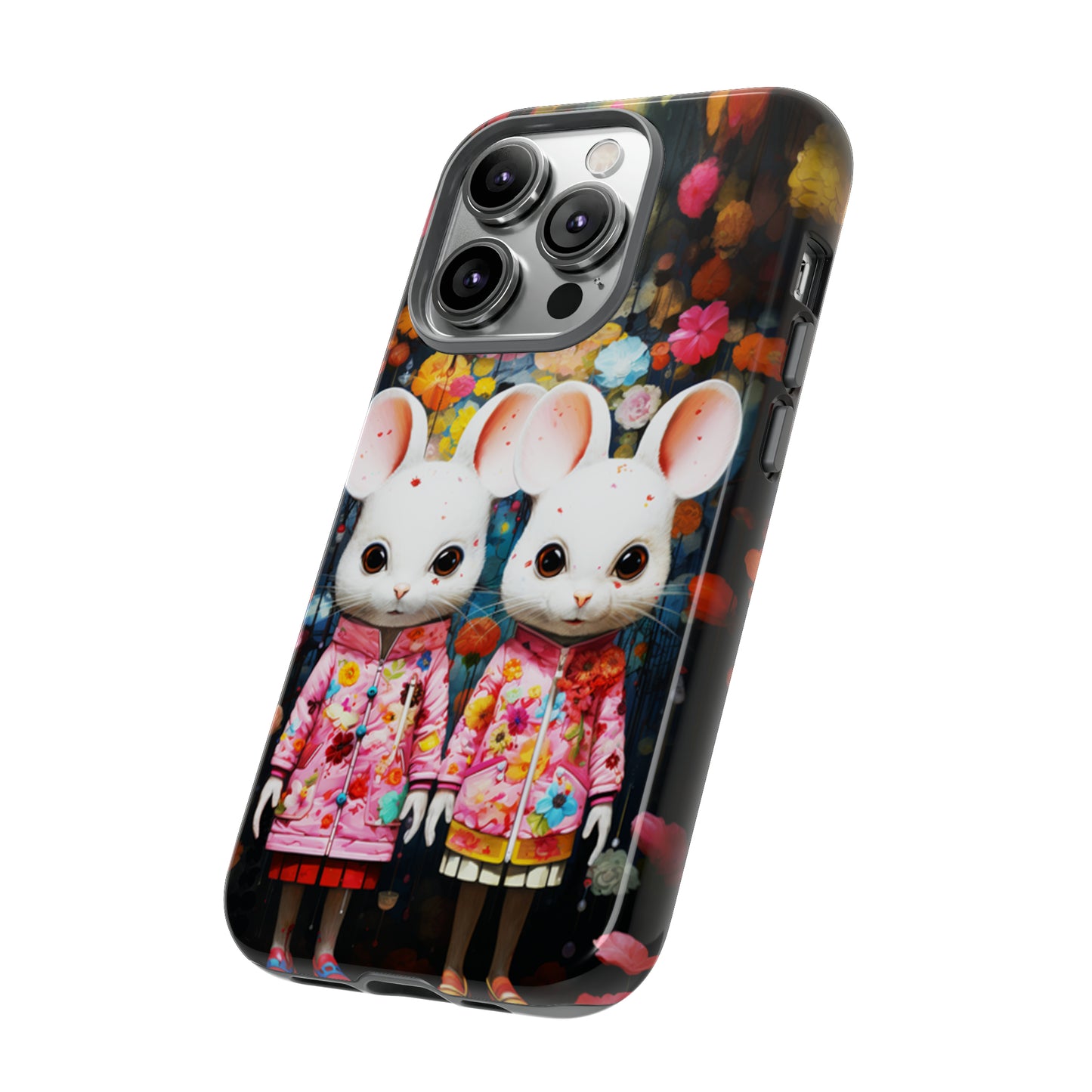 Two mice and flowers Tough Cases