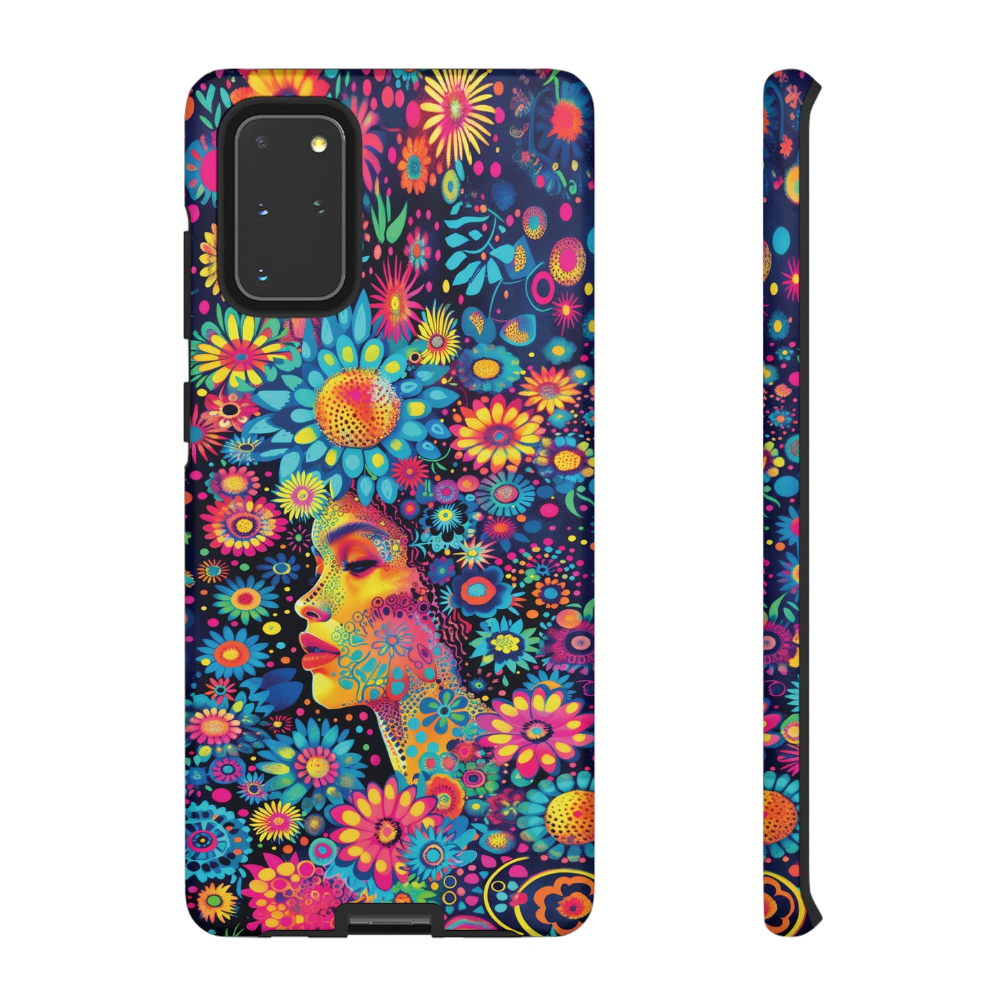Phone Case, whimsical flower girl, Artistic design, Tough Case, Colorful flower fantasy design, iPhone 15, 14, 13, 12, 11, Samsung, Pixel