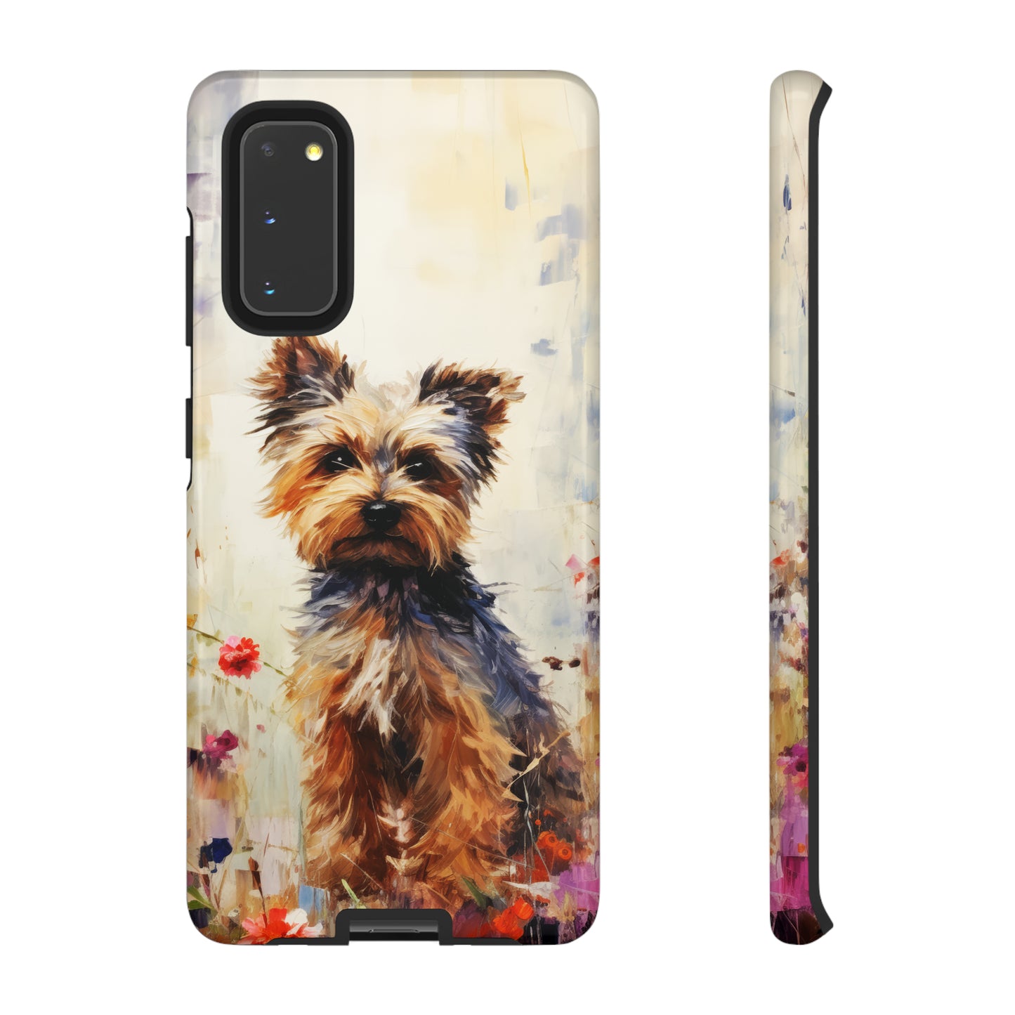 Yorkie in flowers Tough Cases