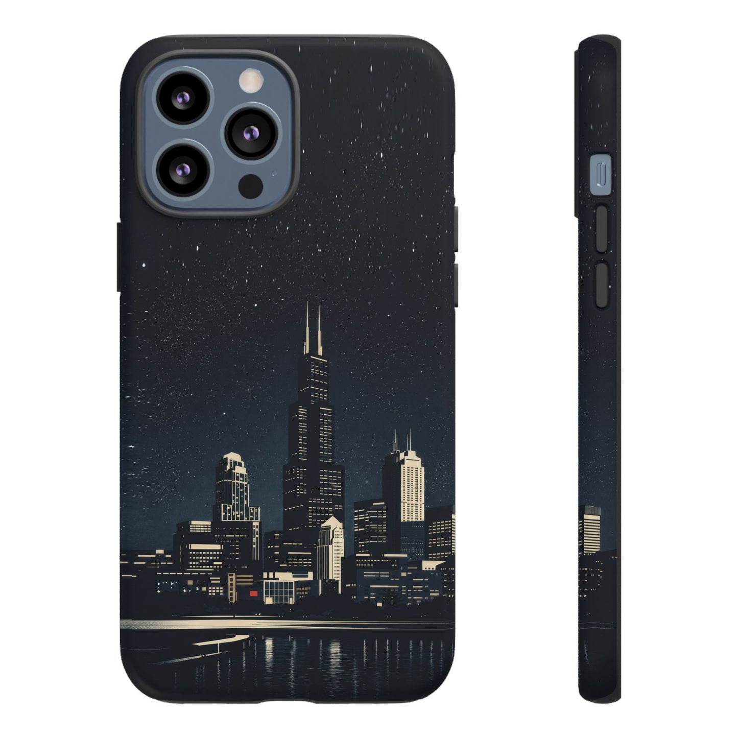 Chicago City Skyline Tough Phone Case – Nighttime Chicago Skyscraper Design