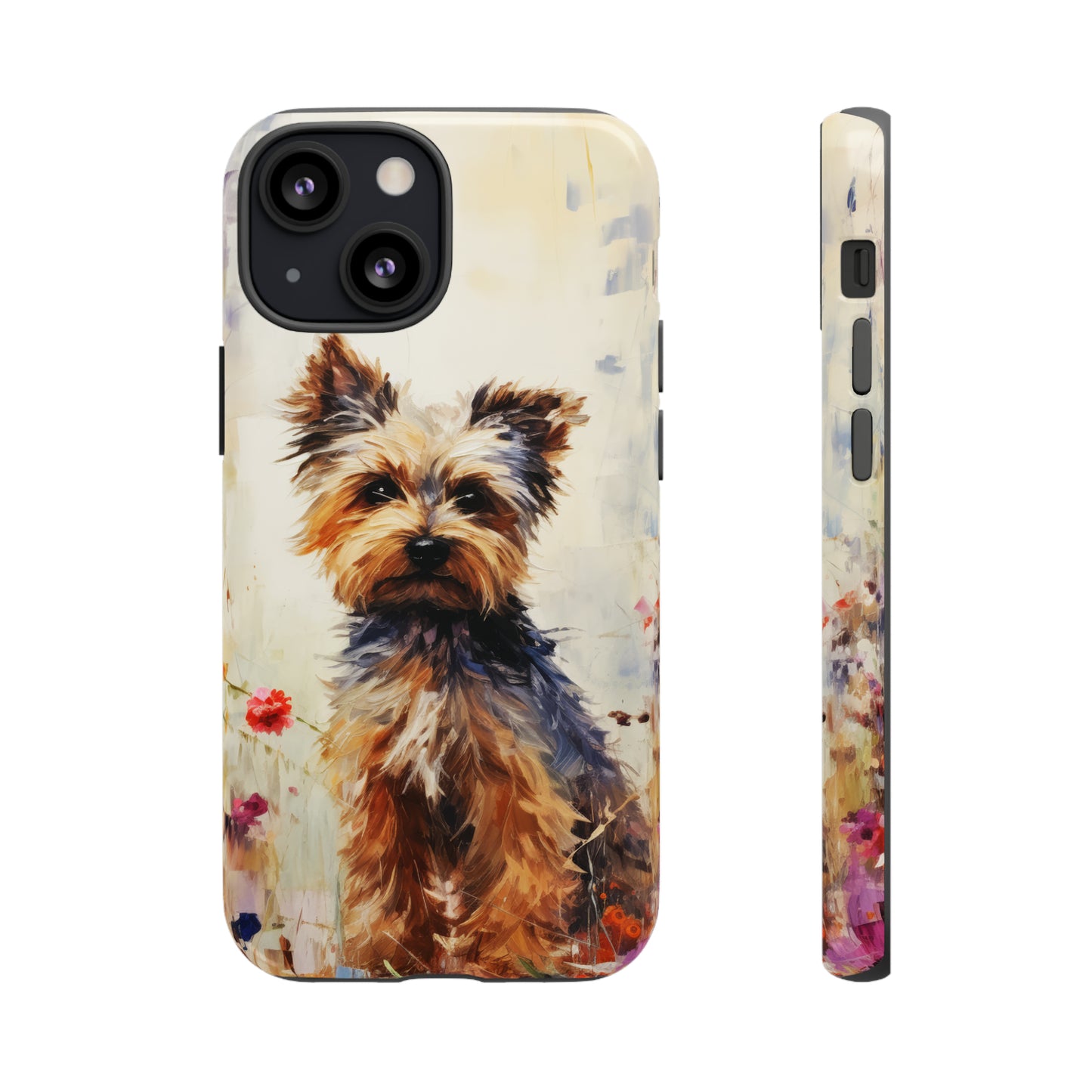 Yorkie in flowers Tough Cases