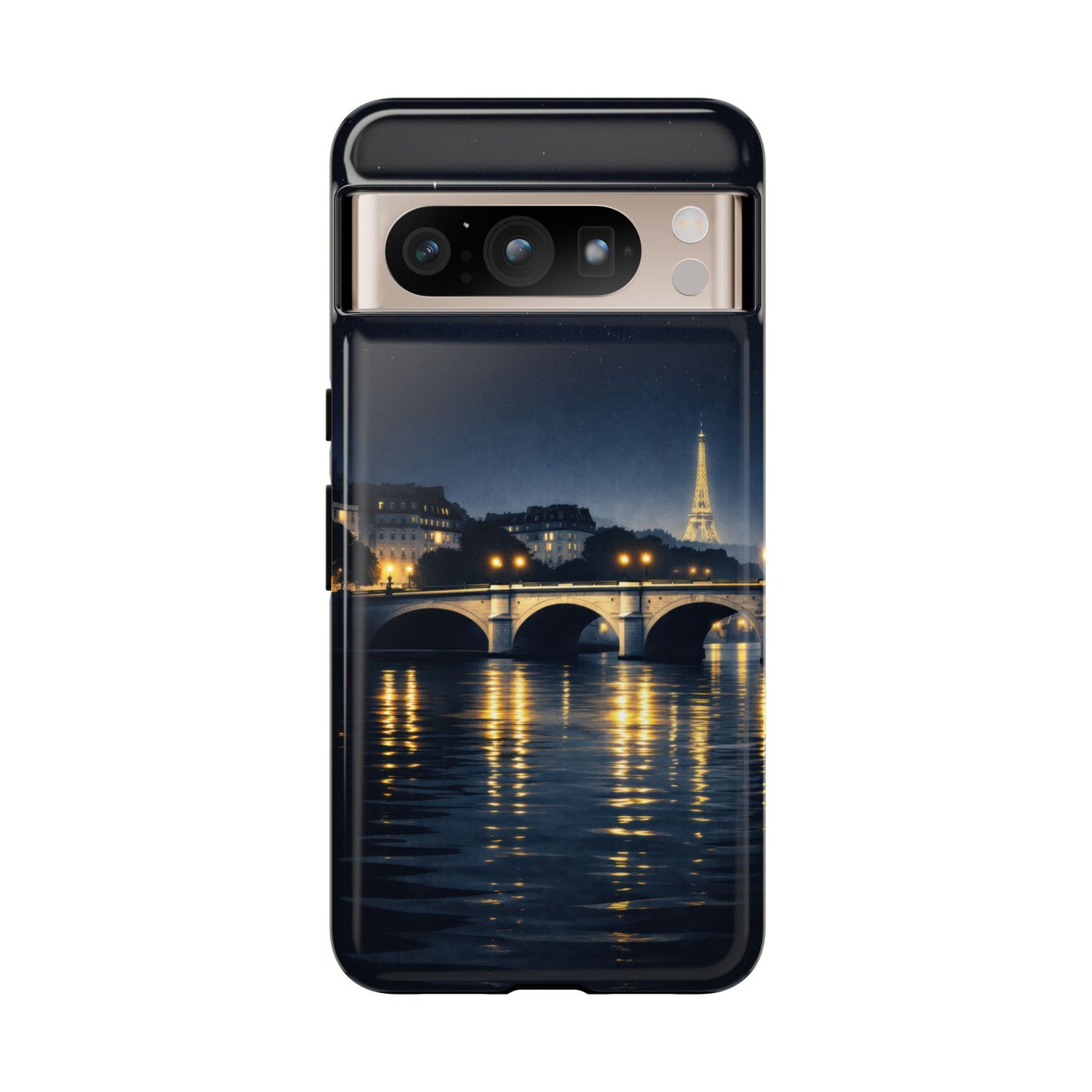 Paris Night Skyline Tough Phone Case — Eiffel Tower Reflections