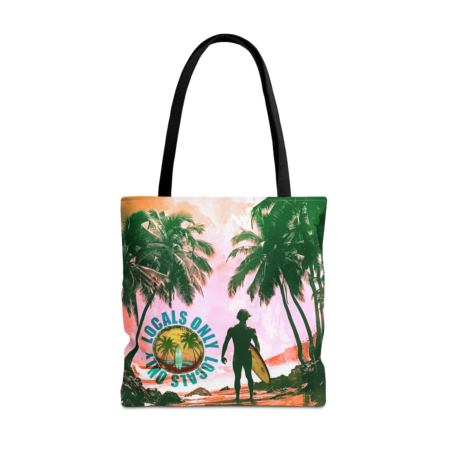 Locals only beach scene Tote Bag (AOP)