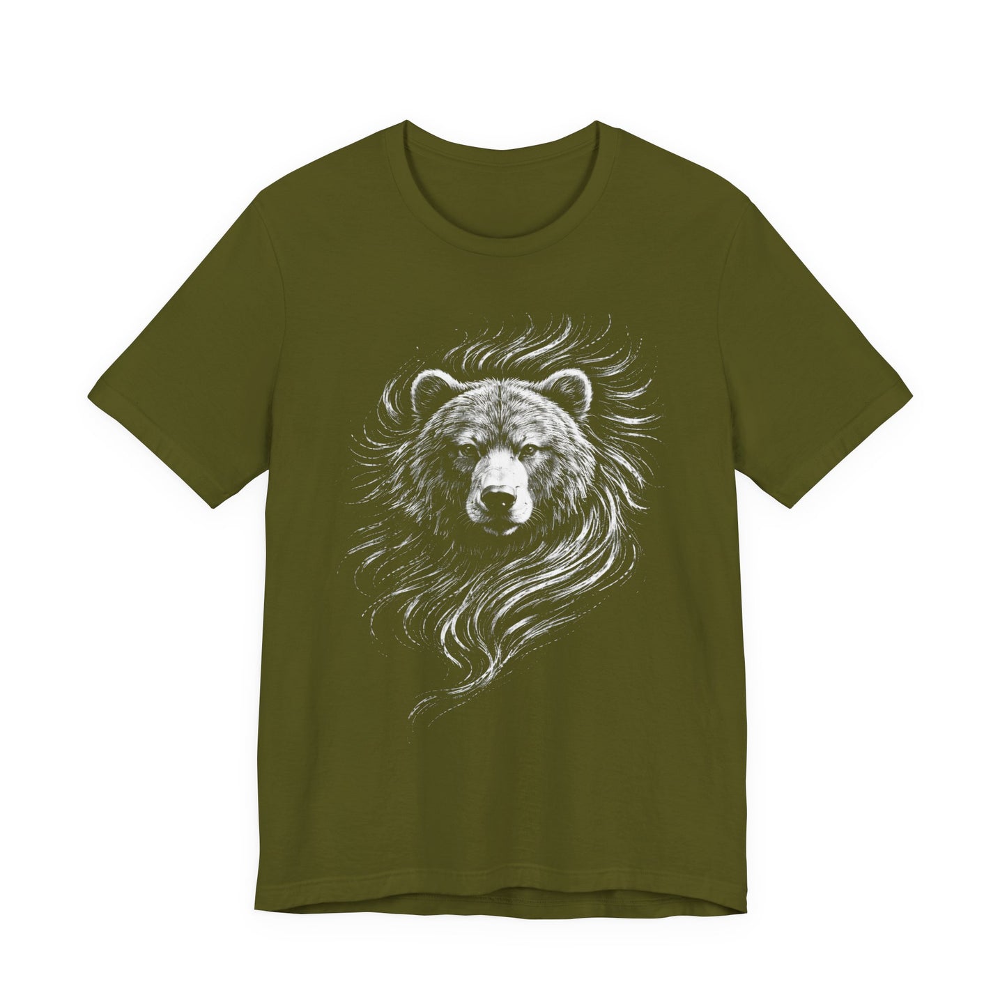 Grizzly Bear Portrait T-Shirt | Hand-Drawn Wildlife Tee in chalk style