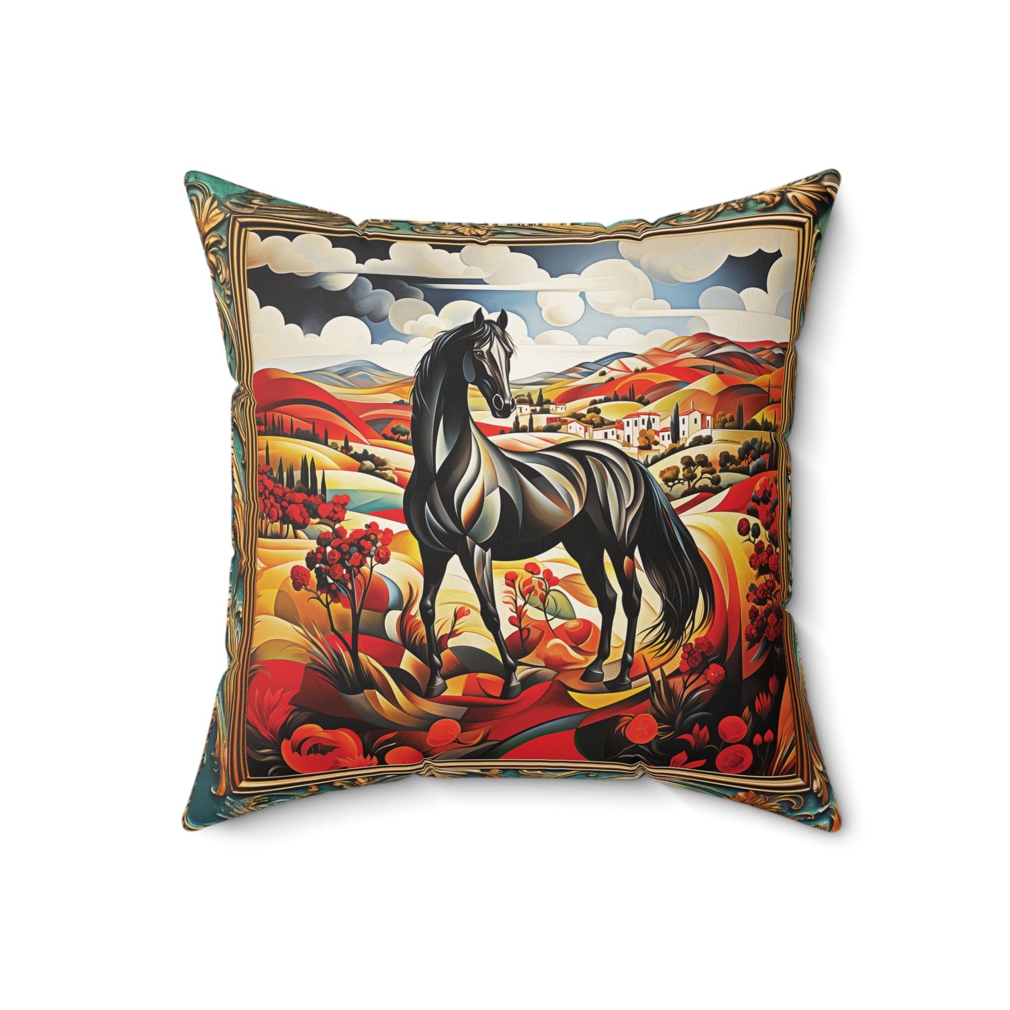 Black Beauty Square Pillow