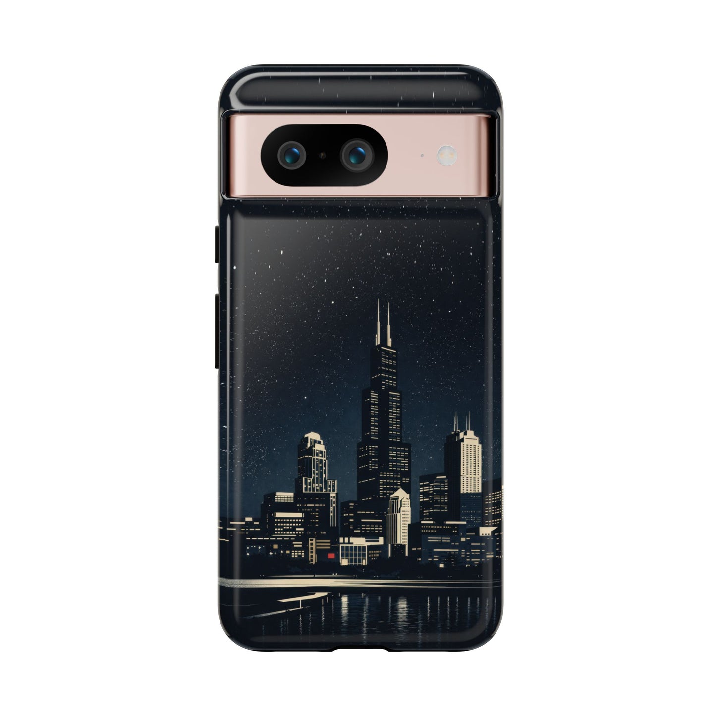 Chicago City Skyline Tough Phone Case – Nighttime Chicago Skyscraper Design