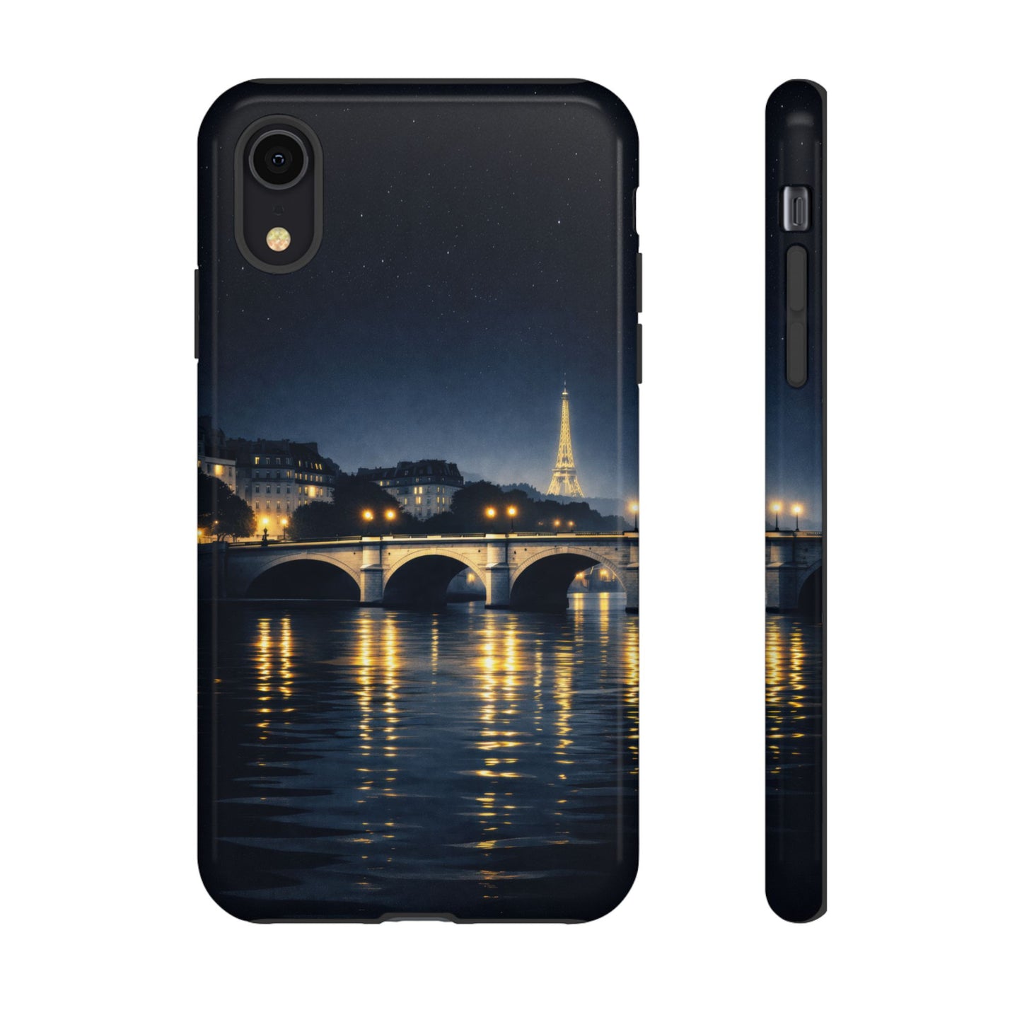 Paris Night Skyline Tough Phone Case — Eiffel Tower Reflections