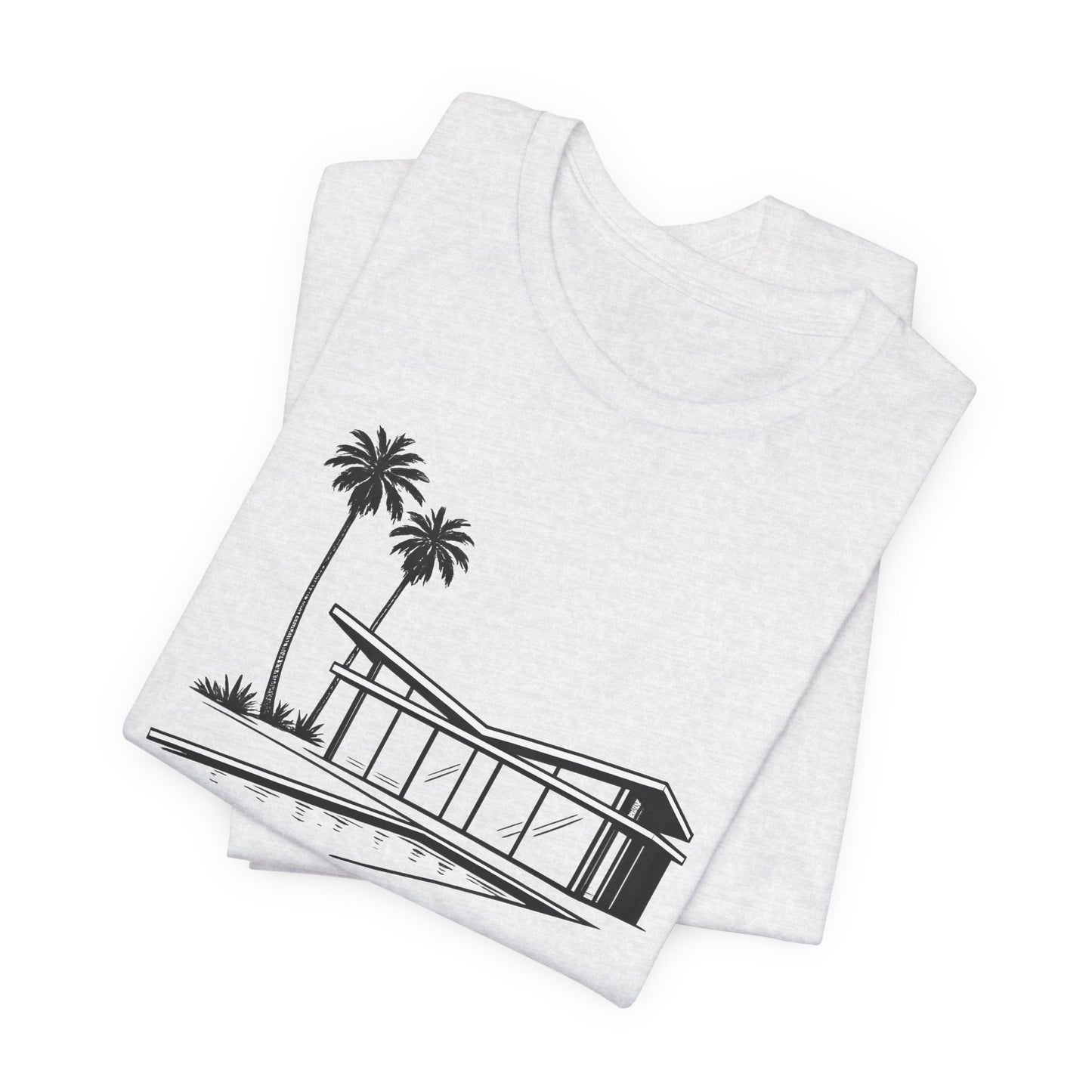 Mid-Century Modern House Tee Mid Century Icons series— Palm Tree Architectural Graphic Shirt, Mid Century modern, Palm Springs