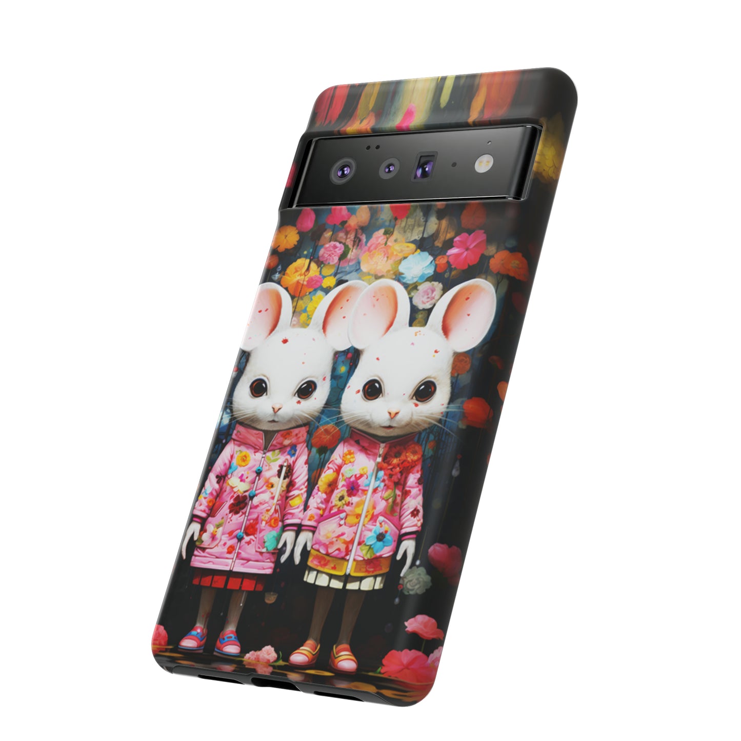 Two mice and flowers Tough Cases