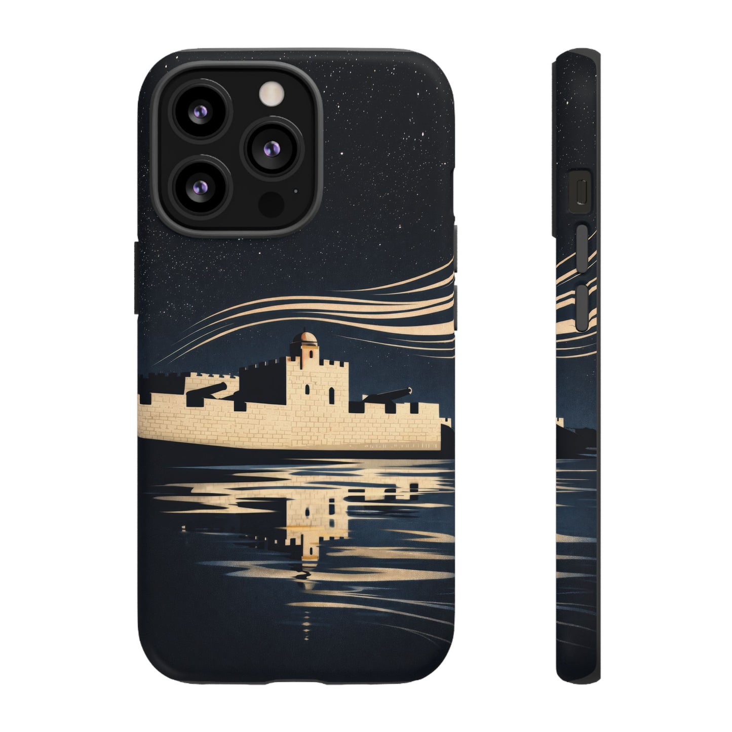 Essaouira Morocco Reflection Tough Phone Case — Night Sky in Essaouira Waterproof Design
